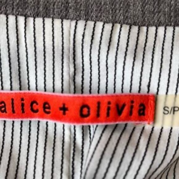 Alice + Olivia MILITARY Jacket Sz S/P Gray Chain Moto London Goth Grunge Fairy - Picture 10 of 10